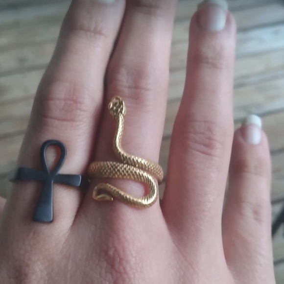 NEW Gold Open Snake Ring Gothic Witchy - Picture 3 of 8
